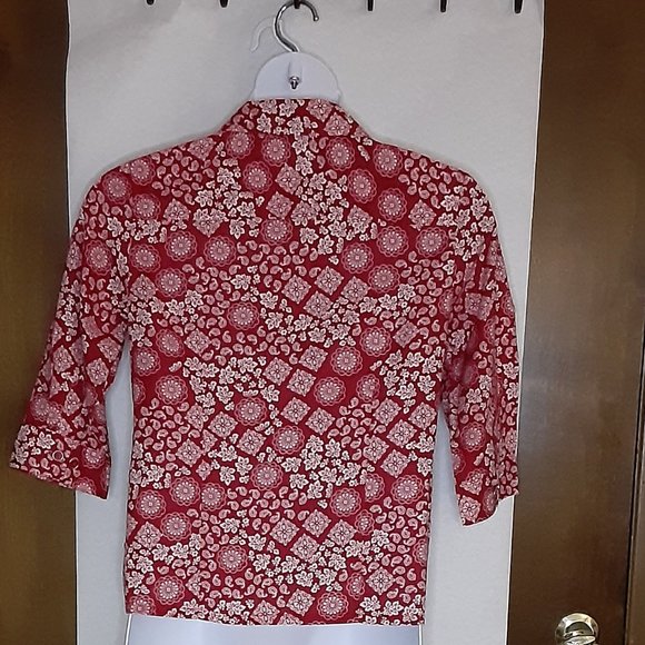 KAREN SCOTT 3/4 SLEEVE TOP/ PM - Picture 3 of 9